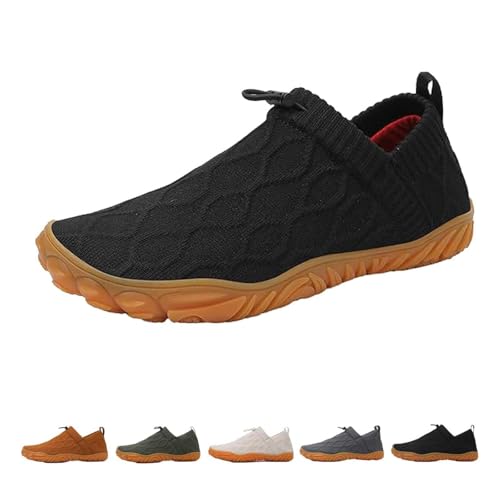 UFZKOOEP Joyoasis Wasserschuhe, modische, lässige, rutschfeste, schnelltrocknende, gestrickte Wasser-Sneaker zum Reinschlüpfen, Bequeme Sportschuhe aus Mesh (Black,45) von UFZKOOEP