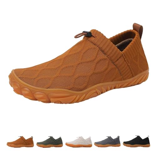 UFZKOOEP Joyoasis Wasserschuhe, modische, lässige, rutschfeste, schnelltrocknende, gestrickte Wasser-Sneaker zum Reinschlüpfen, Bequeme Sportschuhe aus Mesh (Brown,46) von UFZKOOEP