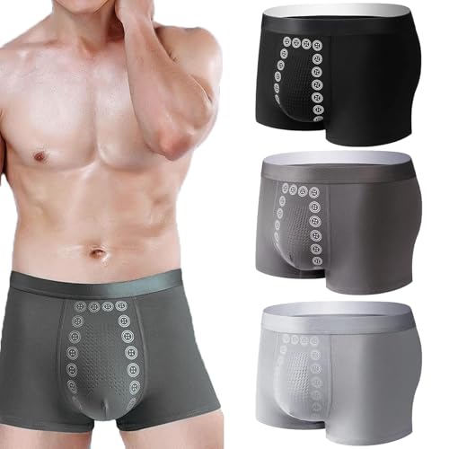 UFZKOOEP Massage-Magnettherapie-Unterwäsche für Männer, Energiefeldtherapie-Unterwäsche für Männer, Boxershorts für Männer (3pcs - A,4XL) von UFZKOOEP