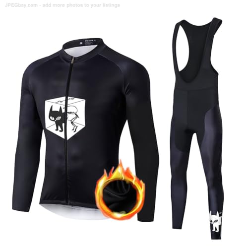 UGLY FROG 2024 Fahrradbekleidung Set, Herren Langarm Radsportanzüge Radtrikot Kleidung Langärmeliges Fahrradtrikot mit Thermofleecefutter Radhose mit Sitzpolster Winter von UGLY FROG