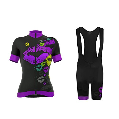 UGLY FROG Damen Trikot Set Sportanzug Kurzarm Zip Slim Fit Kurz Hülse Top Hemd Short Pants Outdoor Fahrrad von UGLY FROG