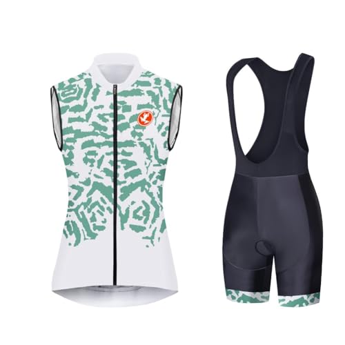 UGLY FROG Frauen Armellose Rad Jersey Set, Schnell Trocknenden Stoff, Elastische Atmungsaktive Biking Kleidung Anzüge, Mountain Bike Sportbekleidung Mit 20D Gel Gepolstert von UGLY FROG