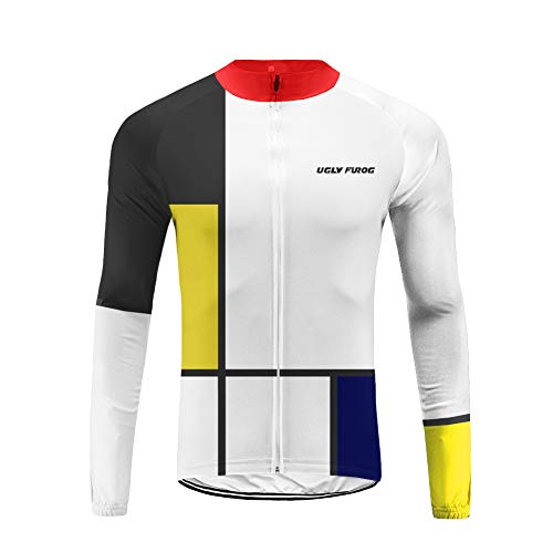 UGLY FROG MTB Thermo Fahrradtrikot Langarm Pro - Radtrikot - Winddicht - Atmungsaktiv - Wasserabweisend - Reflektoren - Full Zip Stock Discount von UGLY FROG