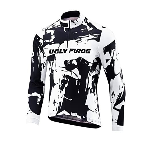 UGLY FROG Men's Racing Cycling Jersey Winter Long Sleeve Thermal Fleece Road Bike MTB Tops Outdoor Sports Shirts Bicycle Clothing Thick Fabric Downhill Jersey von UGLY FROG