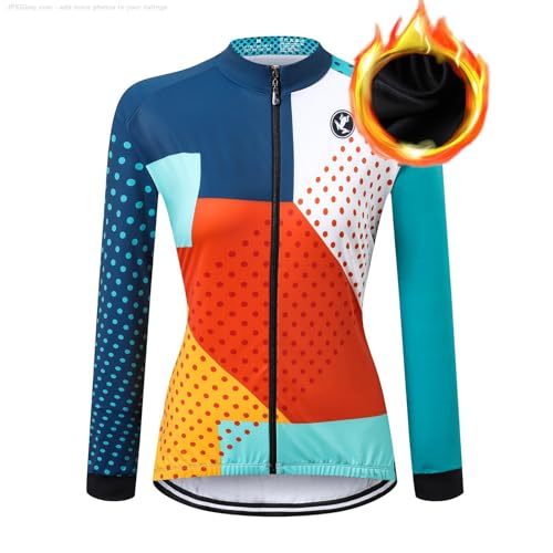 UGLY FROG Radtrikot Damen Langarm Herbst Winter Fleece Warm mit Taschen T-Shirt MTB Jersey Fahrradtrikot für Radsport Rennrad Sport für Außentemperatur 5-15°C UGLY FROG Radtrikot Damen Langarm Herbst Winter Fleece Warm mit Taschen T-Shirt MTB Jersey Fahrradtrikot für Radsport Rennrad Sport für Außentemperatur 5-15°C von UGLY FROG