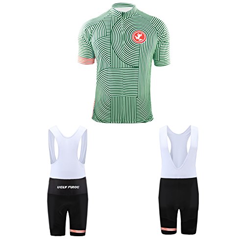 UGLY FROG Radtrikot Herren Kurzarm Set Radhose Herren Träger Kurz mit Sitzpolster 2019 Sommer Mode-Design Weiches Material Atmungsaktiv Schnell Trocknend von UGLY FROG