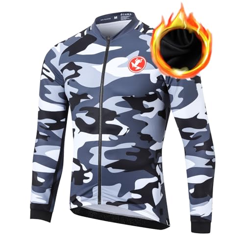 UGLY FROG Radtrikot Herren Langarm Herbst Winter Fleece Warm mit Taschen T-Shirt MTB Jersey Fahrradtrikot für Radsport Rennrad Sport für Außentemperatur 5-15°C UGLY FROG Radtrikot Herren Langarm Herbst Winter Fleece Warm mit Taschen T-Shirt MTB Jersey Fahrradtrikot für Radsport Rennrad Sport für Außentemperatur 5-15°C von UGLY FROG