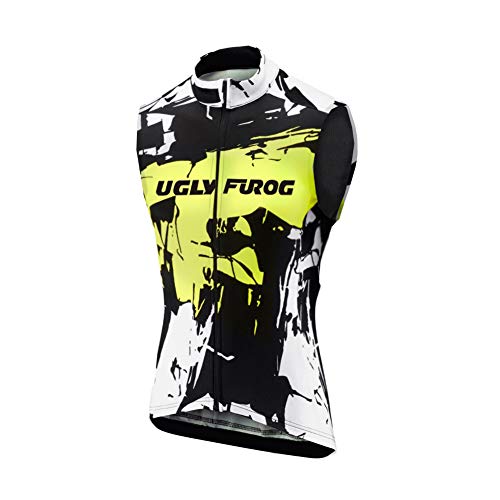 UGLY FROG Radtrikot Vest Sport & Freizeit Westen Ärmellos Herren Atmungsaktiv Fahrrad Trikot Full Reißverschluss Schnell Trocken Radsport MTB Sports Jersey HDE2019VJ01 von UGLY FROG