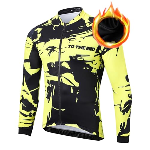 UGLY FROG Winter Radtrikot Herren Langarm Vlies Warm mit Taschen T-Shirt MTB Jersey Fahrradtrikot für Radsport Rennrad Sport XL von UGLY FROG