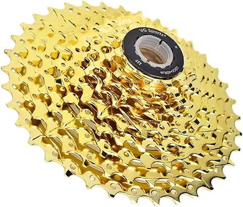 UGZPWQLNX Speed ​​Cassette Mountainbike-Freiläufe 8/9/10/11 Geschwindigkeit Gold Mountain Road Bike Schwungrad Verschleiß-beständig Leichte Kassette Schwungrad Fahrrad Kassette(9S 32T) von UGZPWQLNX