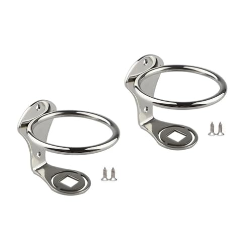 UHRSERNJ 2 STÜCKE Marine Grade Edelstahl Einzigen Ring Getränkebecher Getränkehalter Vertikale Halterung Kompatibel Mit Yacht Boot Hardware von UHRSERNJ