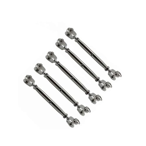 UHRSERNJ 5 STK. 316 Edelstahl Europäischer Spannschloss mit geschlossenem Körper M5 M6 M8 Marine Hardware Takelageschraube Kompatibel mit Kabelgeländer(M6-5pcs) von UHRSERNJ