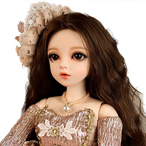 UIGJIOG 1/3 BJD Puppe Set DIY Spielzeug, Vollhandgemachte Puppen 60cm 24inch + Perücke + Rock + Make-up + Schuhe von UIGJIOG