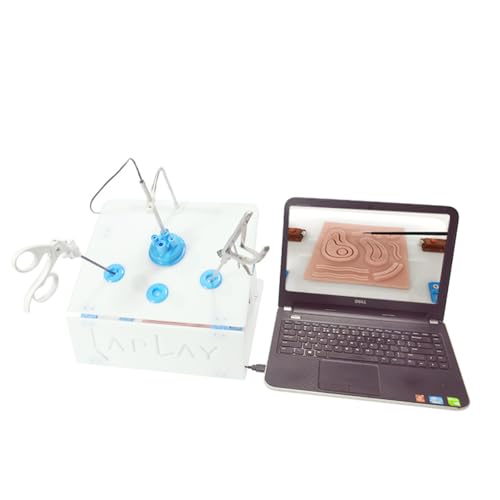 UIGJIOG HD-Kamera Laparoskopische Chirurgie Übungsset, 9 Trainingsmodule, 4 Trainingswerkzeuge Laparoscopic Instructor Simulator Box, Faltbare Tragbare Trainingsbox von UIGJIOG