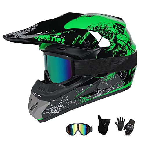 UIGJIOG MTB Helm Fullface Kinder,Motorradhelm Grün und Orange Erwachsener Motorrad Downhill Full Face Helm für Mountainbike Bergbuggy Sport Schutz,Grün UIGJIOG MTB Helm Fullface Kinder,Motorradhelm Grün und Orange Erwachsener Motorrad Downhill Full Face Helm für Mountainbike Bergbuggy Sport Schutz,Grün von UIGJIOG