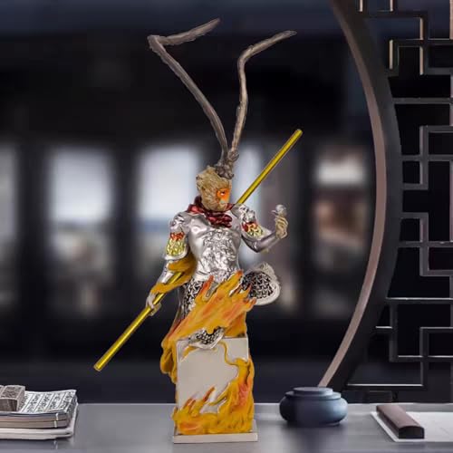 UIGJIOG Wukong Action Figure Monkey Figurines Monkey King Decor Sun Wukong Statue Model Decoration Collectible Dolls Myth Wukong Car Decorations Art Relievo,13 * 7 * 20CM von UIGJIOG