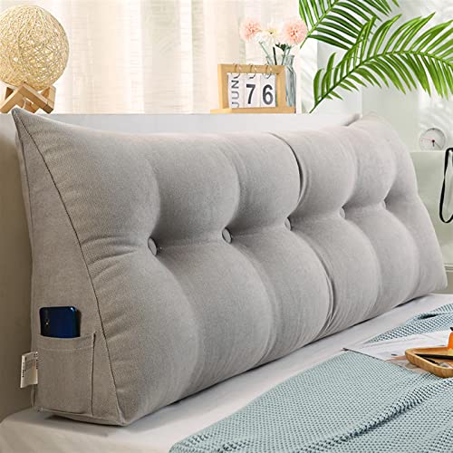 UIHECTA Dreieckiges Kopfteilkissen, Lesehilfe, Lendenkissen, Keilkissen Zur Positionierung des Kopfteils, Mit Abnehmbarem Bezug, FüR Bett/Sofa/Zuhause/Schlafzimmer/BüRo,Grau,100 * 50 * 20CM UIHECTA Dreieckiges Kopfteilkissen, Lesehilfe, Lendenkissen, Keilkissen Zur Positionierung des Kopfteils, Mit Abnehmbarem Bezug, FüR Bett/Sofa/Zuhause/Schlafzimmer/BüRo,Grau,100 * 50 * 20CM von UIHECTA