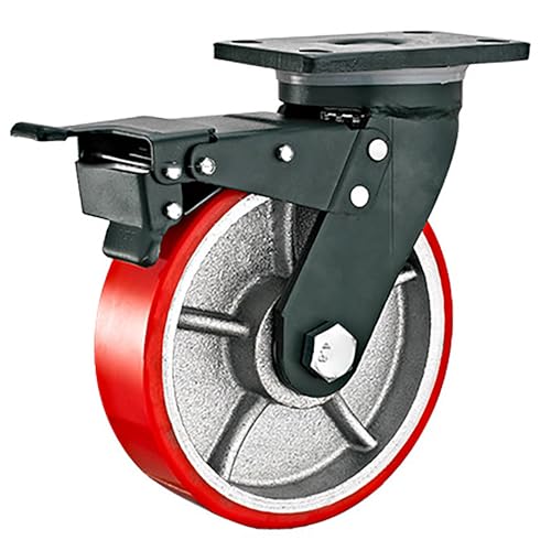 UIHECTA Industrierollen, Schwerlast Rollen Mit Bremsen, 360° Lenkrollen, Werkbank Rollen, FüR Karren, Industrielle Handhabung, 5 Modelle VerfüGbar,04,5 inch von UIHECTA