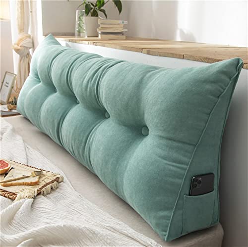 UIHECTA Keil Bett Kissen, Dreieckiges Kopfteil RüCkenlehnen Kissen, Dreieckiges Lesekissen Am Bett, Positionierungshilfe Lesekeilkissen, Dekorative KöRperwurfkissen,Light Blue,60 * 50 * 20cm von UIHECTA