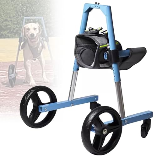 UIHECTA MobilitäTshilfen FüR Hunde, Hunderollstuhl, Hundewagen Auf RäDern, RollstüHle FüR Behinderte Hunde, Laufhilfen, FüR Die Vorderbeine, Trainingshilfe FüR Haustiere,Blau,XXL von UIHECTA