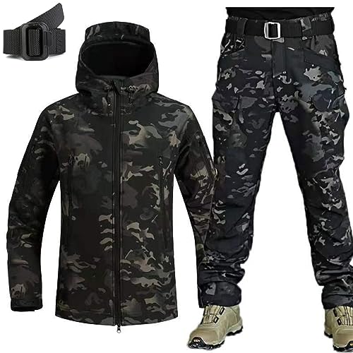 UIHECTA Taktischer Uniformanzug, Taktische Jacke Und Hose, Softshelljacke FüR Herren, MilitäRische Tarn Jagdbekleidung, Wasserdicht, Leicht, Draussen, Mit GüRtel,002,Size: XL UIHECTA Taktischer Uniformanzug, Taktische Jacke Und Hose, Softshelljacke FüR Herren, MilitäRische Tarn Jagdbekleidung, Wasserdicht, Leicht, Draussen, Mit GüRtel,002,Size: XL von UIHECTA