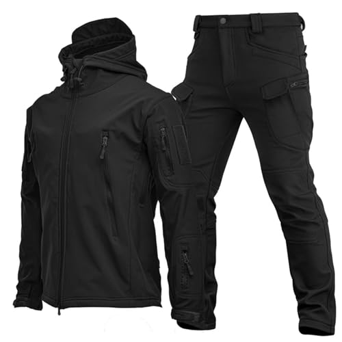 UIHECTA Zweiteiliges Skianzug Set FüR Herren Taktische Jacke Und Hose 2-Teiliger Schneemantel Mit Kapuze Snowboard SchneeanzüGe Armee Kampfanzug Sets Wasserdicht Winddicht,Black 1,Size:3XL UIHECTA Zweiteiliges Skianzug Set FüR Herren Taktische Jacke Und Hose 2-Teiliger Schneemantel Mit Kapuze Snowboard SchneeanzüGe Armee Kampfanzug Sets Wasserdicht Winddicht,Black 1,Size:3XL von UIHECTA