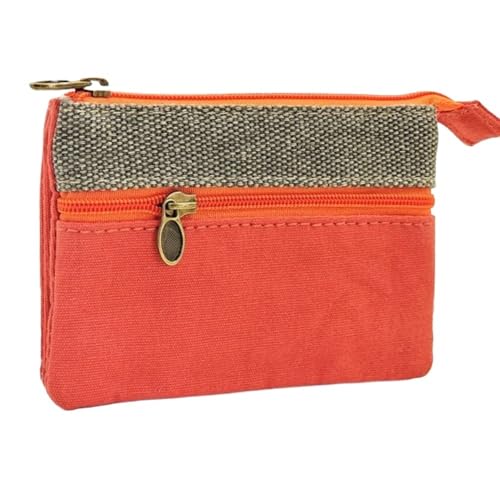 UIJIQX Münzgeldbörse aus Baumwolle, niedlich, tragbar, Kartentasche, Mädchen, Louis, modische Geldbörse, Tasche, Luxus-Designer, Orange, 1PC von UIJIQX