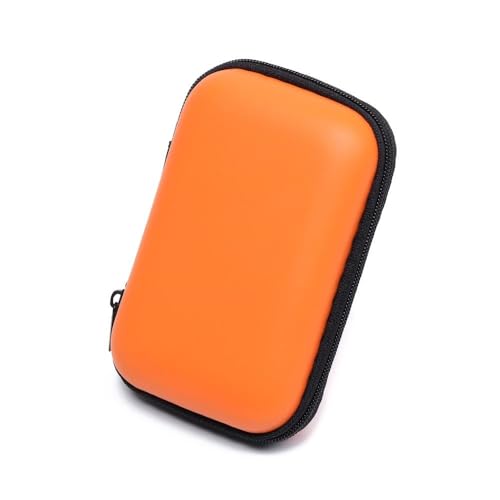 UIJIQX Tragbare Mini-Kopfhörer-Tasche, Münzgeldbörse, Aufbewahrungsbox, Tragetasche, Speicherkarten-Etui, Kabel-Organizer, Kopfhörer-Headset-Zubehör, 2 Stück, Orange, Einheitsgröße von UIJIQX