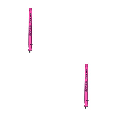 UIKEEYUIS 2 Satz von SMB Scuba Diving Visibility Safety Aufblasbare Düsen-Oberflächenmarkierungsboje mit drehbarem Haken, schwimmende Ausrüstung, Fluoreszierendes Pink, Fluoreszierendes Rosa 2Satz von UIKEEYUIS