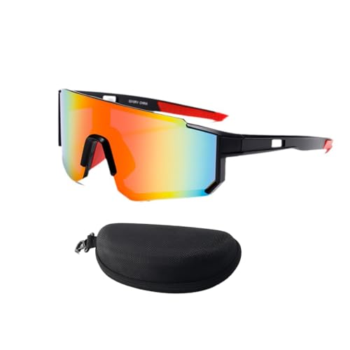 UINOFER Sportbrille, Sonnenbrille, Herren-Damen Rennrad Brille, Fahrradbrille für Outdooraktivitäten Wie Radfahren Laufen Ski (Orange) von UINOFER