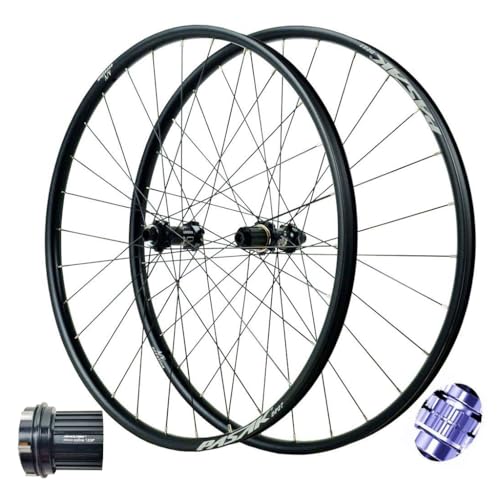 26 Zoll 27,5" 29 er MTB-Räder Steckachse, Aluminiumlegierung 54T Zentralverriegelung Hybrid 4 abgedichtete Lager Mountainbike-Felge 148MM für 7-12 Gänge 1950g von UIOPPOI