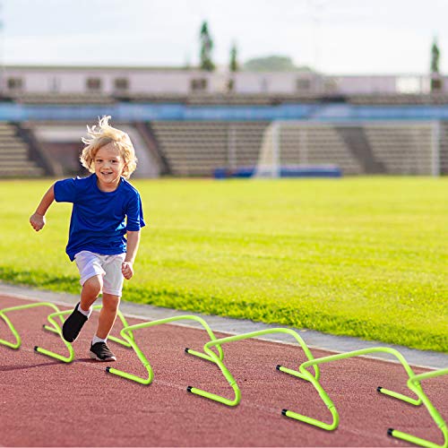 UISEBRT 6er-Set Speed/Agility Training Hürden Verstellbar 20/30 cm - Trainingshürden Fußball für Kinder, Beweglichkeits und Koordinationstraining, Grün von UISEBRT
