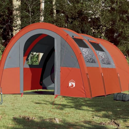 Outdoor Freizeit Camping Zelt Tunnel 4 Personen Grau und Orange Wasserdicht Camping & Wandern von UJCHVHN