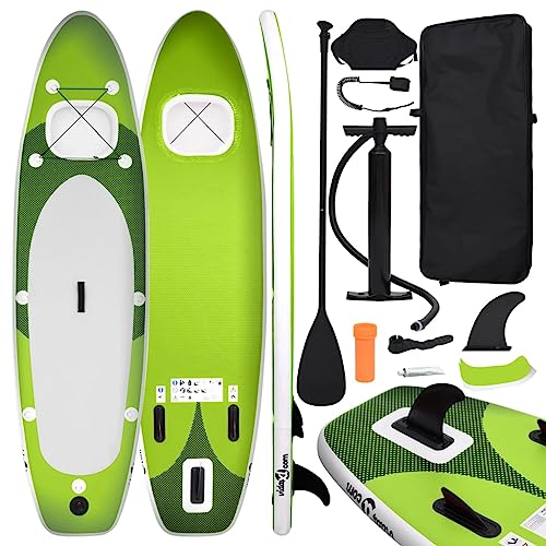 Outdoor Recreation Aufblasbares Stand Up Paddle Board Set Grün 330x76x10cm Bootfahren & Wassersport von UJCHVHN