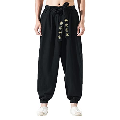 Japanese Casual Kimono Pants Loose Harajuku Trousers Japan Men Traditional Asian Clothing Black XL Japanese Casual Kimono Pants Loose Harajuku Trousers Japan Men Traditional Asian Clothing Black XL von UJDKCF