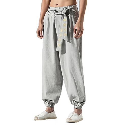 Japanese Casual Kimono Pants Loose Harajuku Trousers Japan Men Traditional Asian Clothing Light Gray XXL Japanese Casual Kimono Pants Loose Harajuku Trousers Japan Men Traditional Asian Clothing Light Gray XXL von UJDKCF