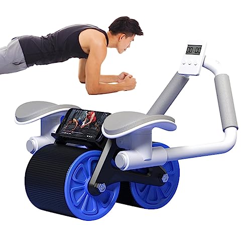 Ellbow Support Abs Roller, Automatischer Rebound Abs Roller, Bequemer Wheel-Ab Rollerrr mit Ellenbogenstütze, Rutschfester, schlanker Bauchmuskel-Roller, Abs-Roller für Heim-Fitnessgeräte von UKALOU