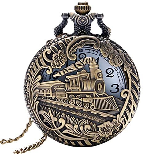 UKCOCO Hohl Design Vintage Taschenuhr Hängenden Taschenuhr Zug Eisenbahn Quarz Taschenuhr mit Kette für Männer Frauen UKCOCO Hohl Design Vintage Taschenuhr Hängenden Taschenuhr Zug Eisenbahn Quarz Taschenuhr mit Kette für Männer Frauen von UKCOCO