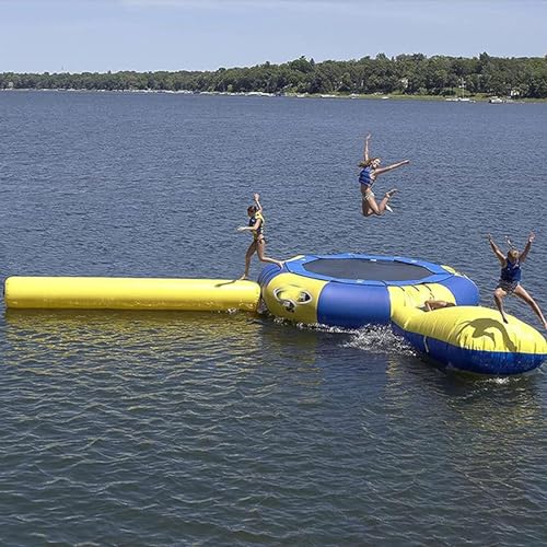 Aufblasbares Wassertrampolin, Schwimmplattform, Tauchplattform, Wassertrampolin, Wasserpark, springende, aufblasbare Trampolin-Wasserrutsche, geeignet für Seen/Schwimmbad (4 m) von UKLSAMZR