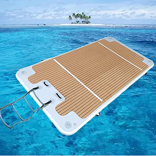 UKLSAMZR Große aufblasbare schwimmende Insel, aufblasbares schwimmendes Dock, Wassersurf-Yogamatte mit Anti-Rutsch-Matte/Wasser-Angelplattform, PVC-Insel schwimmendes Bett von UKLSAMZR