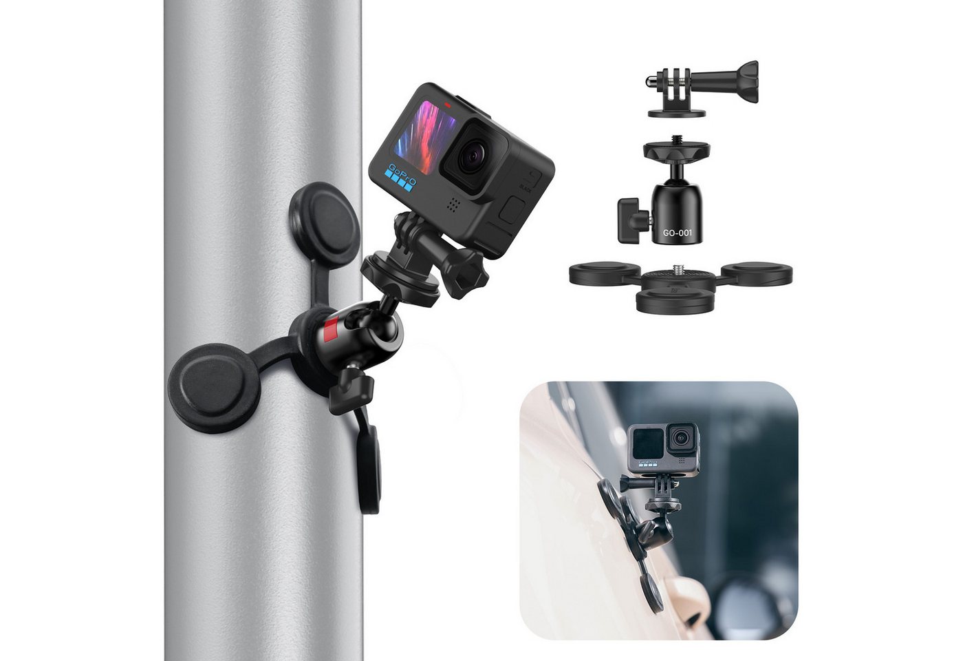 ULANZI GO-001 Magnethalterung für Gopro Insta 360 Actionkameras Smartphones Action Cam-Halterung von ULANZI