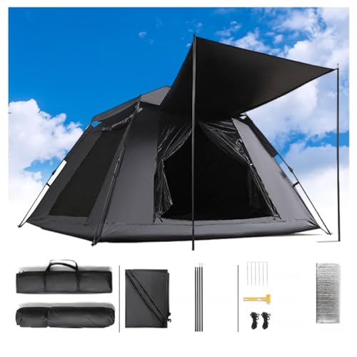 Pop Up Zelt für 3-4 Personen, 5000 mm Wasserdicht,Insektensicher,Sonnensicher 4 Mann Zelt Ventilationssystem,Wetterfest Pop Up Zelt für Wandercamping (4 Personen) von ULPYO