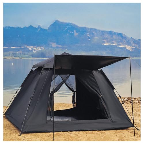 Tent Camping, 5000 mm Wasserdicht,Insektensicher,Sonnensicher Angelzelt mit Feuchtigkeitsbeständiger Unterlage,Wetterfest 4 Mann Zelt Wasserdicht für Wandercamping (4 Personen) von ULPYO