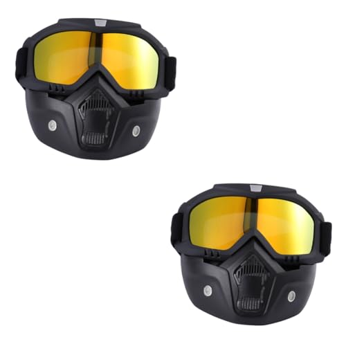 ULTECHNOVO 2st Schutzmaske Offroad-brille Reitbrille Brille Skibrille Herren Verstellbarer Helm Schutzbrille Skibrillen Für Schnee Abnehmbare Maskenbrille Snowboardbrille Augenschutz von ULTECHNOVO