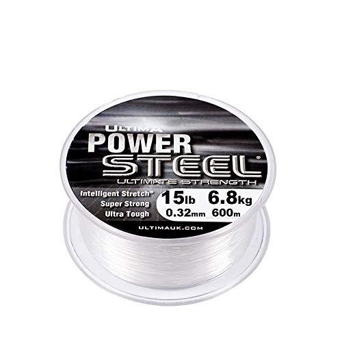 Ultima Power Steel Super Sterk Angelschnur 600m Spule, Transparent, 0.32mm-15.0lb/6.8kg von Ultima