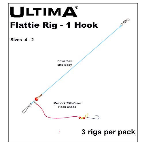 Ultima Unisex-Adult Flattie Rig-1 Hook Sea Fishing, Red/Sand, 2 von Ultima