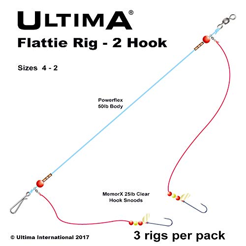 Ultima Unisex-Adult Flattie Rig-2 Hook Sea Fishing, Red/Sand, 2 Ultima Unisex-Adult Flattie Rig-2 Hook Sea Fishing, Red/Sand, 2 von Ultima
