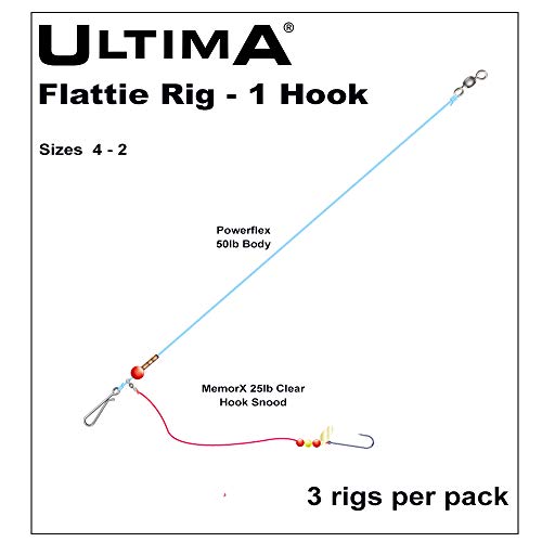 Ultima Unisex-Adult Flattie Rig-1 Hook Sea Fishing, Red/Sand, 4 Ultima Unisex-Adult Flattie Rig-1 Hook Sea Fishing, Red/Sand, 4 von Ultima