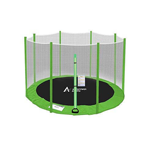 ULTRAPOWER SPORTS Trampolinzubehör Set für Trampolin 244cm ?6Stangen beinhaltet: Grün 180cm Höhe Ersatznetz Sicherheitsnetz Trampolinnetz + PVC - UV beständige Federabdeckung Randabdeckung von ULTRAPOWER SPORTS