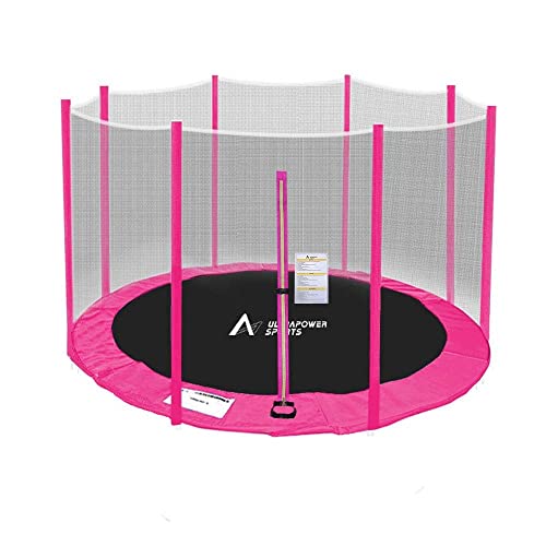 ULTRAPOWER SPORTS Trampolinzubehör Set für Trampolin 366cm ?8Stangen beinhaltet: Pink 180cm Höhe Ersatznetz Sicherheitsnetz Trampolinnetz + PVC - UV beständige Federabdeckung Randabdeckung von ULTRAPOWER SPORTS